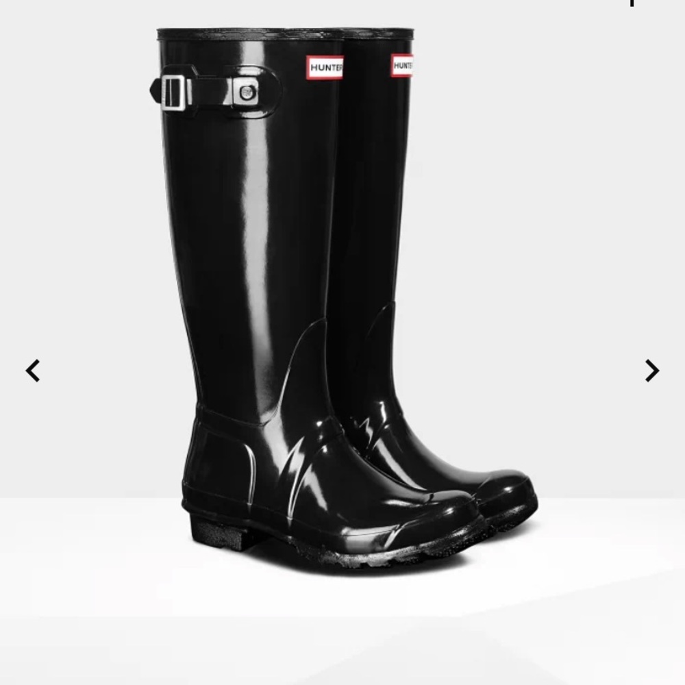 NWOT Hunter original tall gloss rain boots